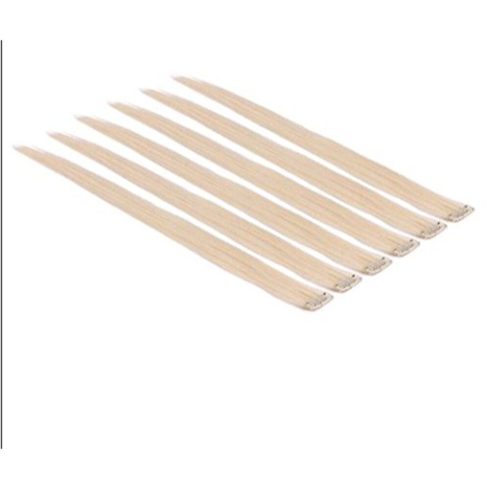 High Light Clip In Human Hair Extensions 18 Inch Straight Blonde 6Pcs